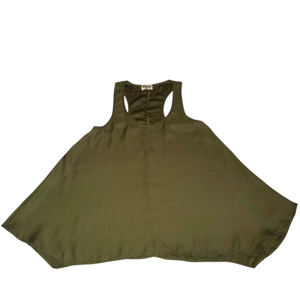🔥REVOLVE Show Me Your MuMu‎ Cara-Van Olive Green Silky Sleeveless Tunic Tank  S - Picture 9 of 14